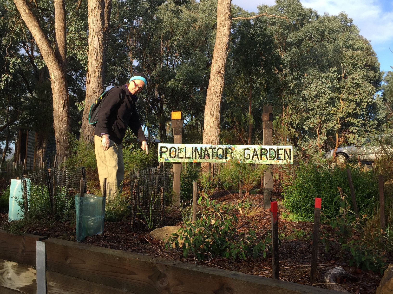 16 - May 2018 - Pollinator garden sign with its creator